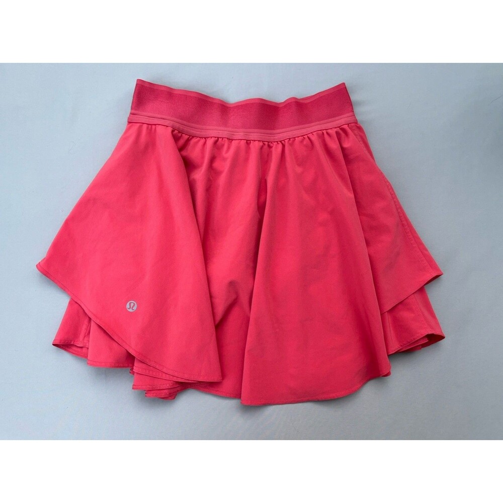 Lululemon Court Rival High Rise Skort Skirt Size 6 Coral Tennis Pickleball 13.5"